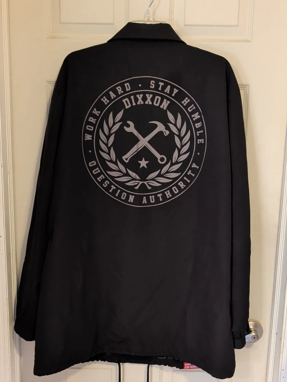 Mens DIXXON Black Coach Jacket with Chest Emblem Size 3XL